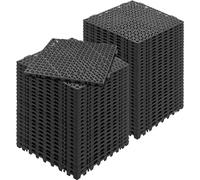 VEVOR Lot de 55 Tapis de Drainage modulaires emboîtables en PVC Souple avec Trous de Drainage antidérapants pour Toilettes, Salle de Bain, Cuisine, Piscine - 30 x 30 cm - Noir