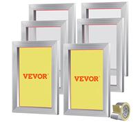 VEVOR Lot de 6 Cadres de Sérigraphie Kit de Sérigraphie Cadre en Aluminium 25,4x35,6 cm avec Maille 110 en Polyester Réutilisable Nettoyage Facile Accessoires de Sérigraphie Tissu Papier Plastique