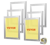 VEVOR Lot de 6 Cadres de Sérigraphie Kit de Sérigraphie Cadre en Aluminium 40,6x50,8 cm avec Maille 110 en Polyester Réutilisable Nettoyage Facile Accessoires de Sérigraphie Tissu Papier Plastique
