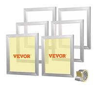 VEVOR Lot de 6 Cadres de Sérigraphie Kit de Sérigraphie Cadre en Aluminium 45,7x50,8 cm avec Maille 160 en Polyester Réutilisable Nettoyage Facile Accessoires de Sérigraphie Tissu Papier Plastique