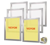 VEVOR Lot de 6 Cadres de Sérigraphie Kit de Sérigraphie Cadre en Aluminium 50,8 x 61 cm avec Maille 160 en Polyester Réutilisable Nettoyage Facile Accessoires de Sérigraphie Tissu Papier Plastique