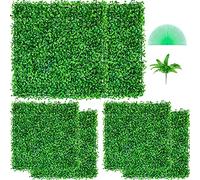 VEVOR Lot de 6 Murs artificiels pour Plantes 20 x 20 Pare-Vue Haie Artificielle Vert Buis Plaque PE Brise-Vue Plantes Artificielles 50 x 50 cm Haie Brise-Vue Décoration Murale Végétale