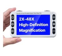 VEVOR Loupe Numérique Portable, Loupe Électronique HD 5 pouces, Aide à la Lecture de Basse Vision, Zoom 2x-48x, avec Objectif Proche et Lointain 13 Mpx, 26 Couleurs, Sortie AV et HDMI, Poignée Pliable