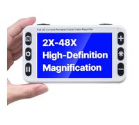 VEVOR Loupe Numérique Portable, Loupe Électronique HD 5 pouces, Aide à la Lecture de Basse Vision, Zoom 2x-48x, avec Objectif Proche et Lointain 13 Mpx, 26 Couleurs, Sortie AV et HDMI, Poignée Pliable