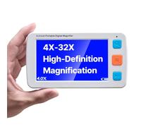 VEVOR Loupe Numérique Portable, Loupe Électronique HD 5 pouces, Aide à la Lecture de Basse Vision, Zoom 4x - 32x, avec 17 Modes Couleur, Sortie AV, Poignée Pliable, Écran LCD 5 Niveaux de Luminosité