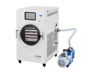 VEVOR Lyophilisateur sous Vide 4-6 kg/Lot, Machine de Lyophilisation Alimentaire à 4 Couches, Pompe à Vide, Minuterie et Contrôle de la Température Réglable , pour Fruits, Légumes, Viande, Blanc