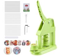 VEVOR Machine à Badge Bouton, 25 mm, Presse à Badges en Plastique avec 500 Kits de Badges, Cutter Circulaire, Clés Hexagonales, Poignée Ergonomique, pour DIY Personnalisation, Enfants et Adultes, Vert