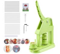 VEVOR Machine à Badge Bouton, 25 mm, Presse à Badges en Plastique avec 500 Kits de Badges, Cutter Circulaire, Clés Hexagonales, Poignée Ergonomique, pour DIY Personnalisation, Enfants et Adultes, Vert