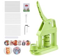 VEVOR Machine à Badge Bouton, 32 mm, Presse à Badges en Plastique avec 500 Kits de Badges, Cutter Circulaire, Clés Hexagonales, Poignée Ergonomique, pour DIY Personnalisation, Enfants et Adultes, Vert