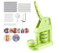 VEVOR Machine à Badge Bouton, 58 mm, Presse à Badges en Plastique avec 100 Kits de Badges, Cutter Circulaire, Clés Hexagonales, Poignée Ergonomique, pour DIY Personnalisation, Enfants et Adultes, Vert