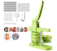 VEVOR Machine à Badge Bouton, 75 mm, Presse à Badges en Plastique avec 100 Kits de Badges, Cutter Circulaire, Clés Hexagonales, Poignée Ergonomique, pour DIY Personnalisation, Enfants et Adultes, Vert