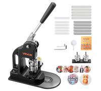VEVOR Machine à Badges de 25 mm, Presse à Badges Épingles Personnalisés, pour DIY Épinglettes, avec 500 Kits de Consommables, Coupe-cercle, Clés Hexagonales et Livre Magique, Poignée Ergonomique, Noir