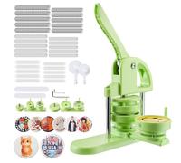 VEVOR Machine à Badges de 32/58 mm 2-en-1, Presse à Badges Épingles avec 200 Kits de Consommables, Coupe-cercle et Livre Magique, Poignée Ergonomique, pour DIY Épinglettes Personnalisées, Vert