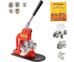 VEVOR Machine à Badges de 58 mm Presse à Badge avec 500 Ensemble de Matériels Livre Magique et Coupe-Cercle Machine à Fabriquer des Badges en Fer et ABS Kit pour Personnalisation de Badge à Épingle