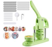 VEVOR Machine à Badges de 58 mm, Presse à Badges Épingles Personnalisés en Plastique, avec 100 Kits de Consommables, Coupe-cercle et Clés Hexagonales, Poignée Ergonomique, pour DIY Épinglettes, Vert