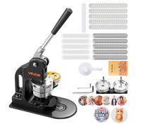 VEVOR Machine à Badges de 75 mm, Presse à Badges Épingles Personnalisés, pour DIY Épinglettes, avec 500 Kits de Consommables, Coupe-cercle, Clés Hexagonales et Livre Magique, Poignée Ergonomique, Noir