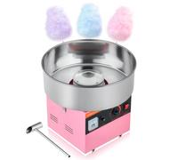 VEVOR Machine à Barbe à Papa 1000 W Bol en Acier Inoxydable de 38 cm Rose
