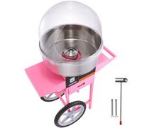 VEVOR Machine à Barbe à Papa avec Chariot et Couvercle 1000 W Appareil à Barbe à Papa Commercial 6 PCs/min Bol en Inox Alimentaire Température 95,8-233,3 °C pour Faire Bonbons Fêtes Anniversaires