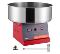 VEVOR Machine à barbe à papa électrique, 1000 W, appareil à barbe à papa commercial avec bol en acier inox et cuillère à sucre, parfaite pour maison, anniversaire d'enfant, fête de famille (rouge)