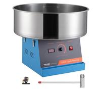 VEVOR Machine à barbe à papa électrique, 1000 W, appareil à barbe à papa commercial avec bol en acier inoxydable et cuillère à sucre, parfait pour maison, anniversaire d'enfant, fête de famille (bleu)