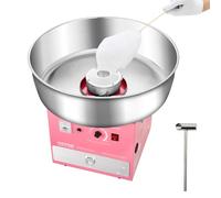 VEVOR Machine à barbe à papa électrique, 1000 W, appareil à barbe à papa commercial avec bol en acier inoxydable de 52 cm, cuillère à sucre et tiroir, pour anniversaire d'enfant, fête de famille, rose