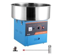 VEVOR Machine à barbe à papa électrique, 1000 W appareil à barbe à papa commercial avec bol en acier inox, cuillère à sucre et tiroir, parfait pour maison, anniversaire d'enfant, fête de famille, bleu