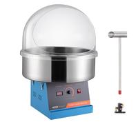 VEVOR Machine à Barbe à Papa Électrique 1000 W, Appareil à Barbe à Papa Commercial avec Couvercle Bleu, Bol en Acier Inoxydable, Cuillère à Sucre, Parfait pour Faire Bonbons Fêtes Anniversaires