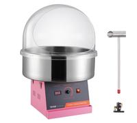 VEVOR Machine à Barbe à Papa Électrique 1000 W, Appareil à Barbe à Papa Commercial avec Couvercle Rose, Bol en Acier Inoxydable, Cuillère à Sucre, pour Faire Bonbons Fêtes Anniversaires Enfants