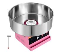 VEVOR Machine à Barbe à Papa Électrique 1000 W, Cuve en Inox 52 cm, Rose, pour Sucre Filé, Maison Fêtes Foraines Anniversaires, Modèle Comptoir, Appareil à Barbe à Papa Professionnel avec Cuillère