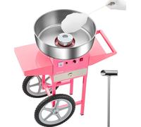 VEVOR Machine à barbe à papa électrique appareils à barbe à papa commerciaux avec chariot (1000 W) avec bol en acier inoxydable de 52 cm & pelle à sucre & tiroir