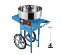VEVOR Machine à barbe à papa électrique avec chariot, 1000 W, appareil à sucre commercial avec bol en acier inox et cuillère à sucre, parfaite pour maison, anniversaire d'enfant, fête de famille, bleu