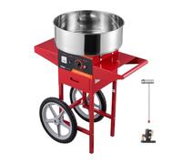 VEVOR Machine à barbe à papa électrique avec chariot, 1000 W appareil à sucre commercial avec bol en acier inox et cuillère à sucre, parfaite pour maison, anniversaire d'enfant, fête de famille, rouge