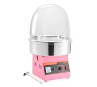 VEVOR Machine à Barbe à Papa Électrique de 1000 W, Appareil à Barbe à Papa avec Couvercle Transparent, Bol en Inox et Cuillère à Sucre, pour Faire des Bonbons Fêtes Anniversaires Maison, Rose