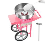 VEVOR Machine à barbe à papa électrique sur chariot appareil à sucre 1000 W rose