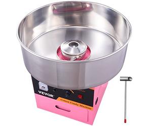 VEVOR Machine à Barbe à Papa Professionnelle 1000 W Appareil à Barbe à Papa Commercial 6 PCs/min Grand Bol en Inox Alimentaire Température 65-245 °C pour Faire des Bonbons Fête Anniversaire Enfants