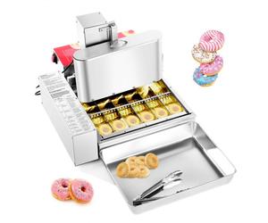 VEVOR Machine à beignets automatique commerciale, appareil à donuts électrique à 6 rangées, haute puissance, 360 pièces/heure, trémie de 4,5 L, friteuse en acier inoxydable, avec contrôle intelligent