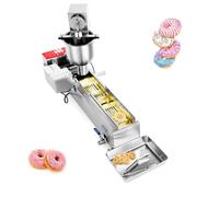 VEVOR Machine à beignets automatique commerciale, appareil à donuts électrique à une rangée, haute puissance, 90 pcs/heure, friteuse en acier inoxydable, avec moules de 3 tailles, comptage automatique
