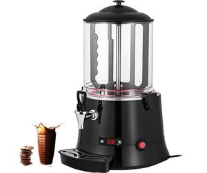 VEVOR Machine à Chocolat Chaud 10L Distributeur Chocolat Chaud Professionnel 400W Chocolatière Pro 30-90℃ Distributeur LED avec Plateau Égouttoir pour Boisson Chaude Café Lait Soja Maison Restaurant
