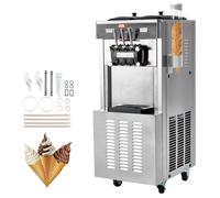 Machine à crème glacée - VEVOR - Appareil à Glace Italienne 3 Saveurs 34-44 L/h,Panneau LED,Réfrigération de Nuit