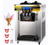 Machine à Crème Glacée Molle -VEVOR - 22-30L-h 2350W 6L Machine à Glace Italienne Trémie - 3 Saveurs