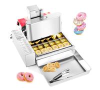 VEVOR Machine à beignets automatique commerciale, appareil à donuts électrique à 6 rangées, haute puissance, 360 pièces/heure, trémie de 4,5 L, friteuse en acier inoxydable, avec contrôle intelligent