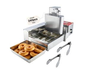 VEVOR Machine à Donuts Automatique, Friteuse à Donuts Rendement Élevé 240PCs/h, pour Friture et Retournement de Beignets Beignes Boulangerie, 4 Rangées, en Acier Inoxydable, avec Commande Intelligente