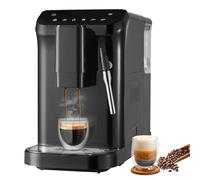VEVOR Machine à Expresso Automatique, Cafetière Expresso 20 Bars avec Mousseur à Lait Buse Vapeur, Broyeur Intégré et 15 Réglages de Mouture, avec Réservoir d'eau de 1,5 L pour Cappuccino, Latte