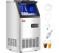 VEVOR Machine à glace commerciale, 80 lbs/24 heures machine à glace, 28 lbs de capacité de stockage, 36 glaçons en 15 minutes, Convient pour les bars, bureaux, restaurants
