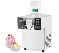 VEVOR Machine à Glace Râpée de Neige Commerciale, Machine à Râper la Glace 180 kg/24H, en Inox, Système de Refroidissement par Air, Dissipation Thermique Rapide, pour Dessert Boulangerie Café