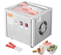 VEVOR Machine à Glace Roulée 28x24x2 cm, Plancha à Glace Roulée en Inox Alimentaire, Machine à Rouler la Glace Commerciale, avec Compresseur et 2 Grattoirs, pour Bars Cafés Boutiques de Desserts