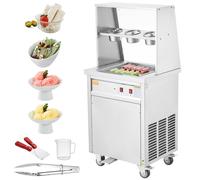 VEVOR Machine à Glace Roulée Plancha à Glace en Rouleau 35x35x3,5 cm Lait Yaourt