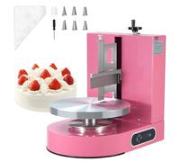 VEVOR Machine à Glacer les Gâteaux 4-12 pouces, Machine à Lisser Crème à Faible Bruit, Plateau Tournant avec Grattoir Réglable, Vitesse de Rotation de 25 à 320 tr/min, Lisseur pour Pâtisserie, Rose