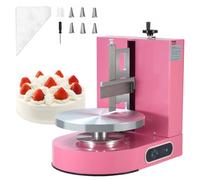 VEVOR Machine à Glacer les Gâteaux 4-12 pouces, Machine à Lisser Crème à Faible Bruit, Plateau Tournant avec Grattoir Réglable, Vitesse de Rotation de 25 à 320 tr/min, Lisseur pour Pâtisserie, Rose