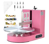 VEVOR Machine à Glacer les Gâteaux 4-16 pouces, Machine à Lisser Crème à Faible Bruit, Plateau Tournant avec Grattoir Réglable, Vitesse de Rotation de 25 à 320 tr/min, Lisseur pour Pâtisserie, Rose